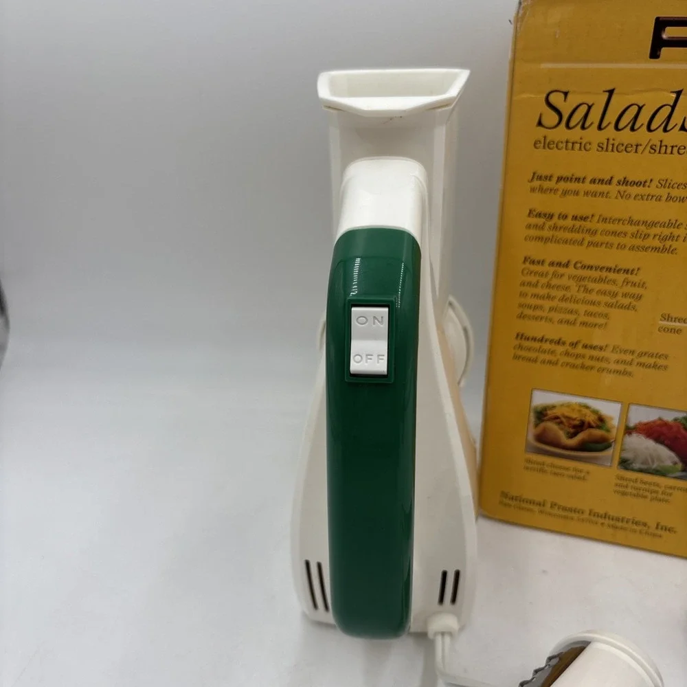 Presto Salad Shooter Model 02910 Electric Slicer Shredder WORKS Box READ